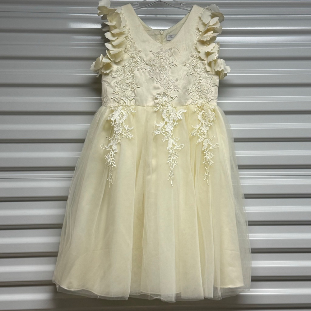 Trish Scully Bianca Butterscotch Gold Tulle Dress Girls 10 Party Wedding